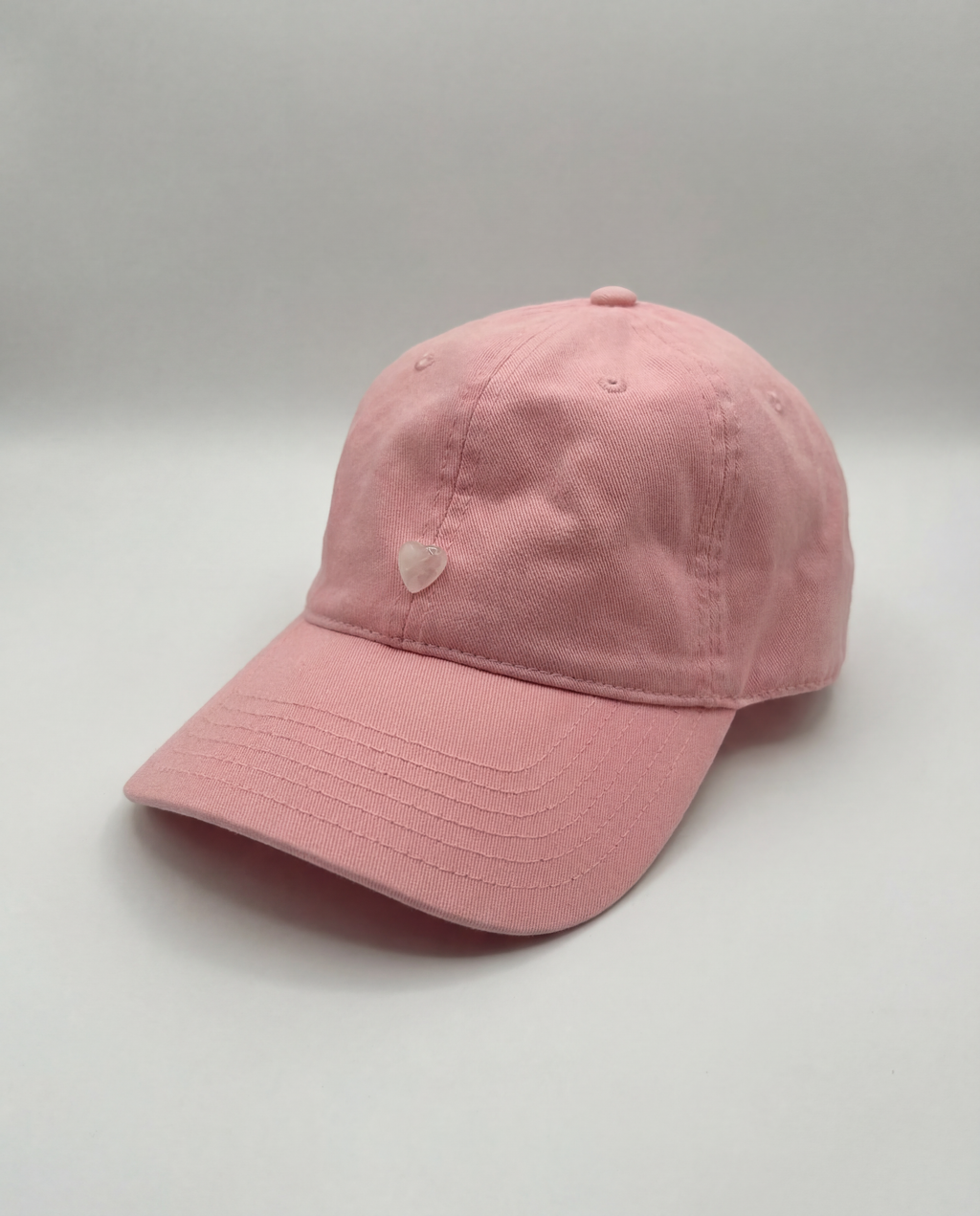 Clear Quartz Crystal Heart Cotton Baseball Cap