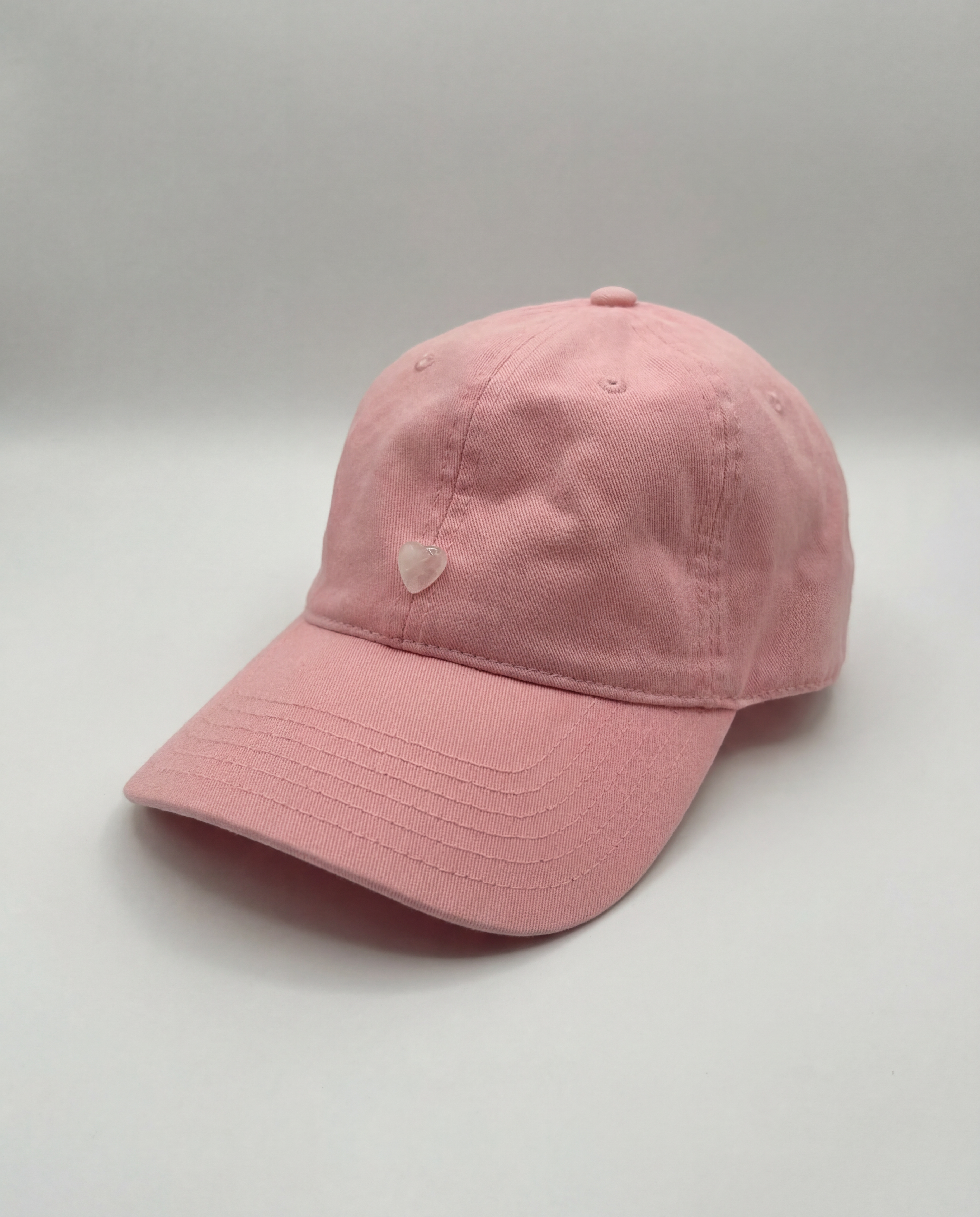Clear Quartz Crystal Heart Cotton Baseball Cap